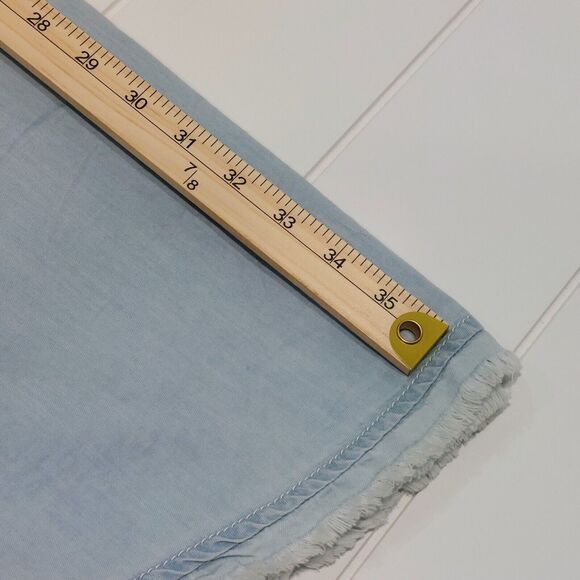 Caslon Women's Medium Chambray Shirt Dress Blue Drawstring Waist Mini Relaxed - Picture 7 of 9